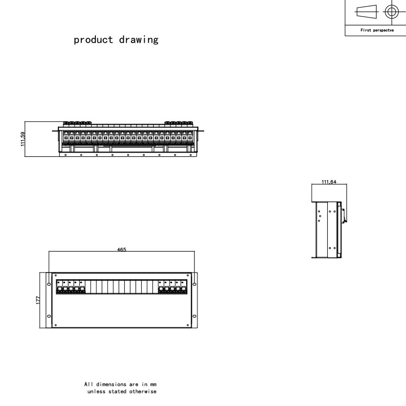 3U ブレーカー水平ラック Pdu グレー