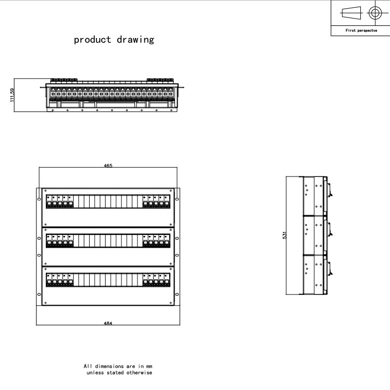 9U ブレーカー水平ラック Pdu グレー