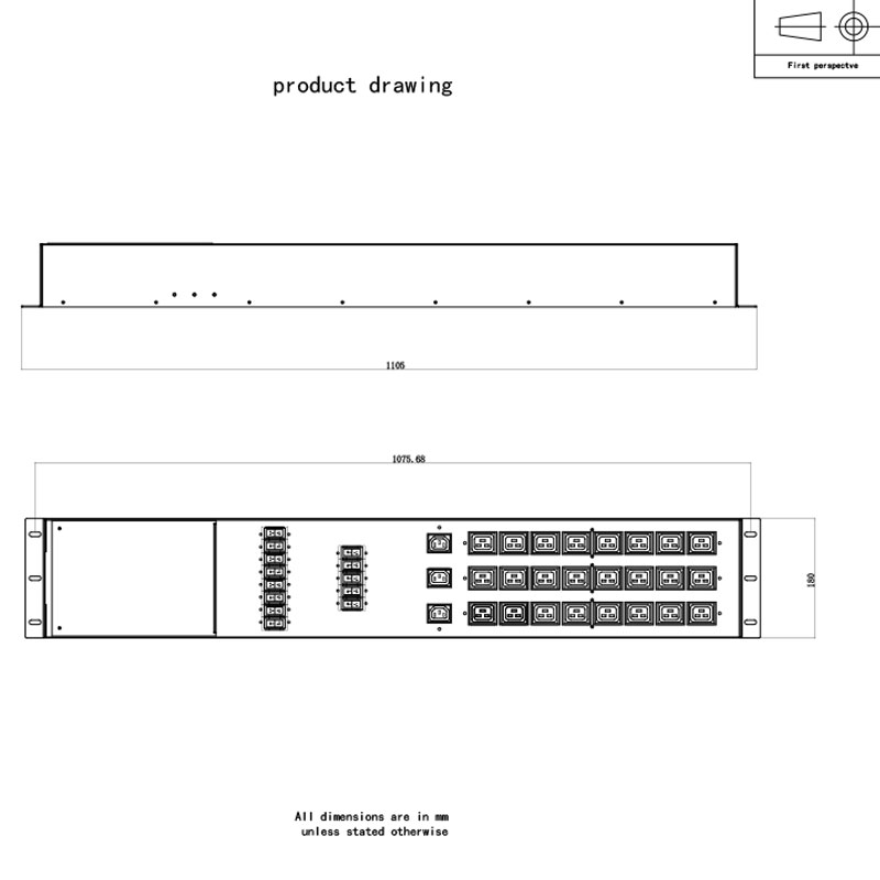 3 相 27 コンセント C13 C19 垂直ブレーカー スイッチ付き PDU